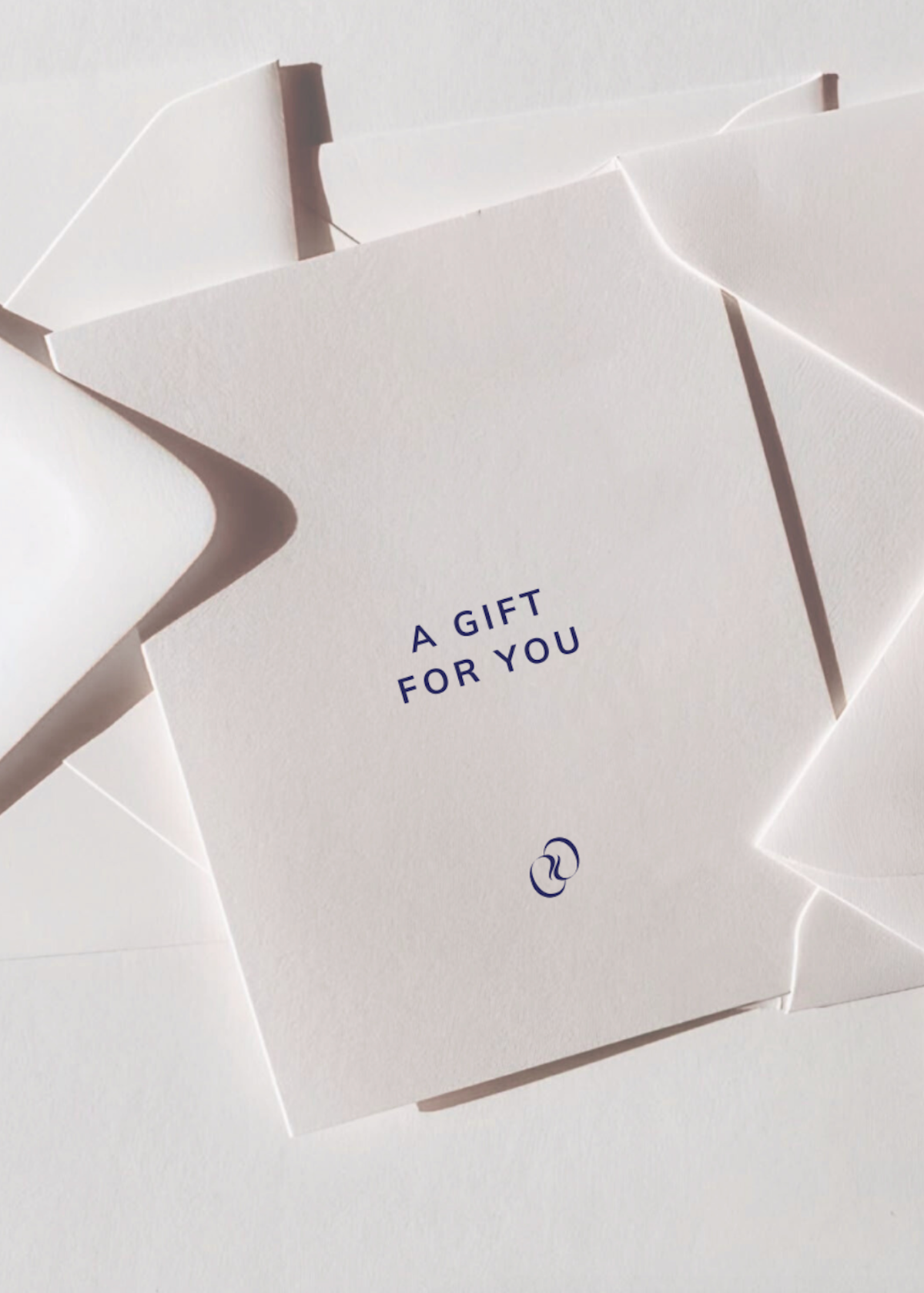 Candle Gift Card white paper gift card with blue text A Gift For You