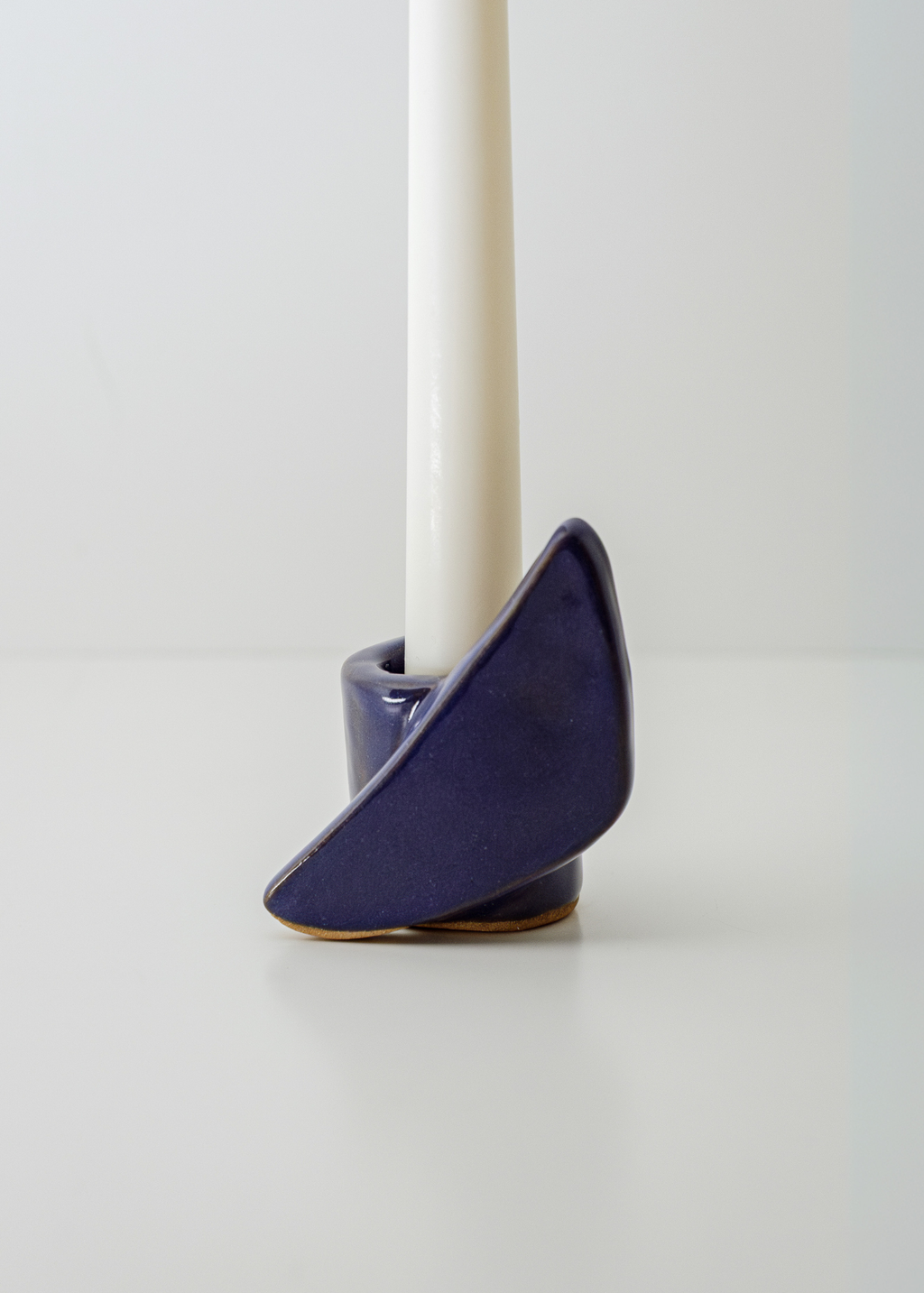 
From Light to Table handmade candle holder set ceramic with textured irregular surface in blue